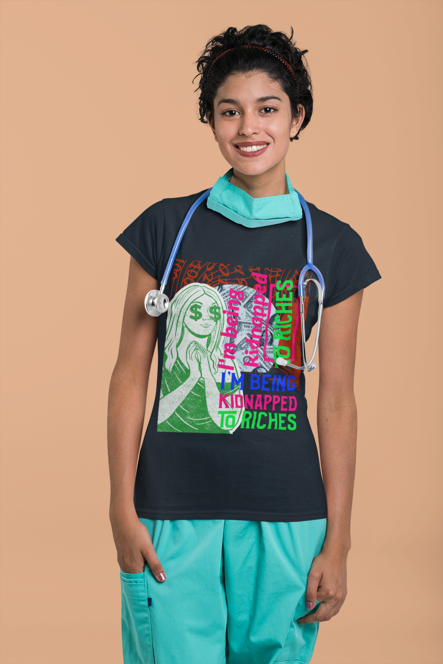 Jersey Short Sleeve Tee with I'm being kidnapped to riches
