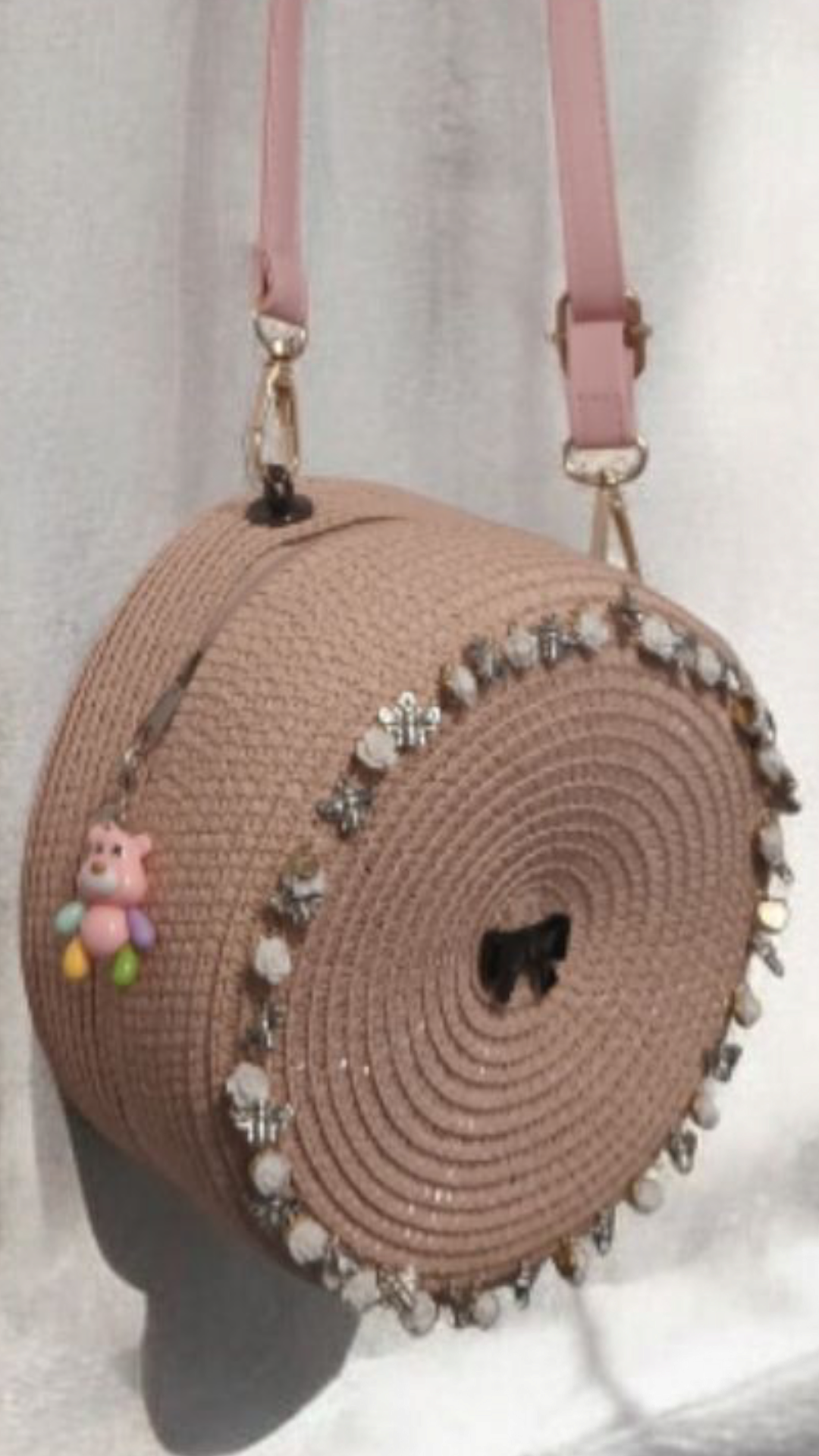 May Fils Crossbody Handbag - Handmade Everyday Bag with Adjustable Strap and Boho Charm Accents