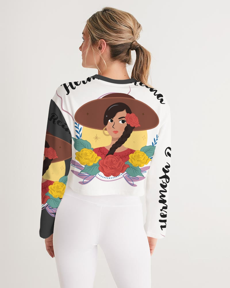 Black Hermosa Reina Women's Cropped Sweatshirt