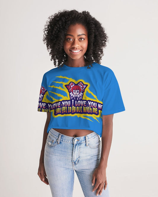 Blue Love Women's Lounge Cropped Tee