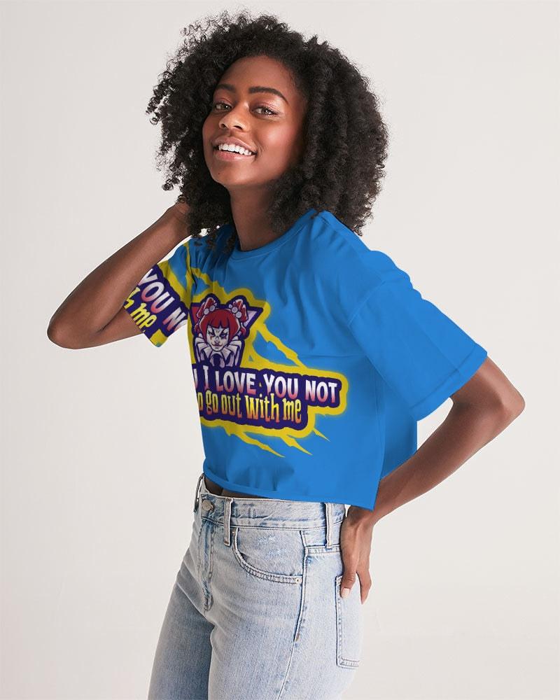 Blue Love Women's Lounge Cropped Tee