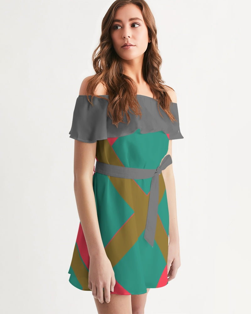 Color art Women's Off-Shoulder Dress