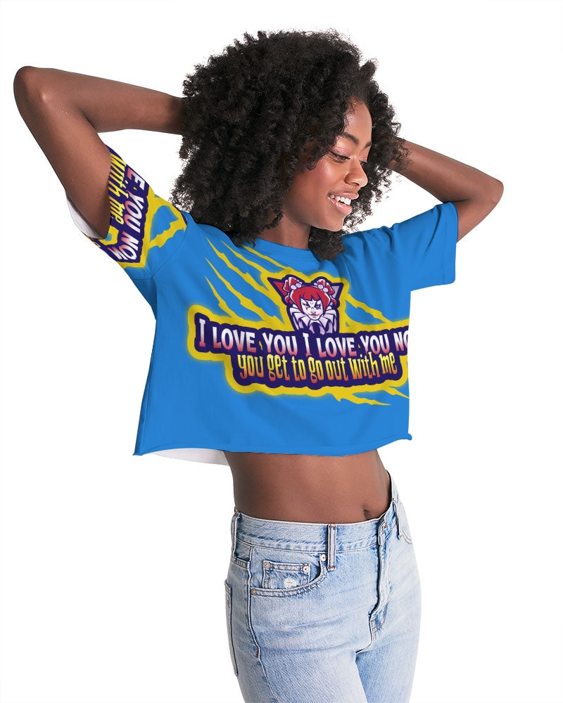 Blue Love Women's Lounge Cropped Tee