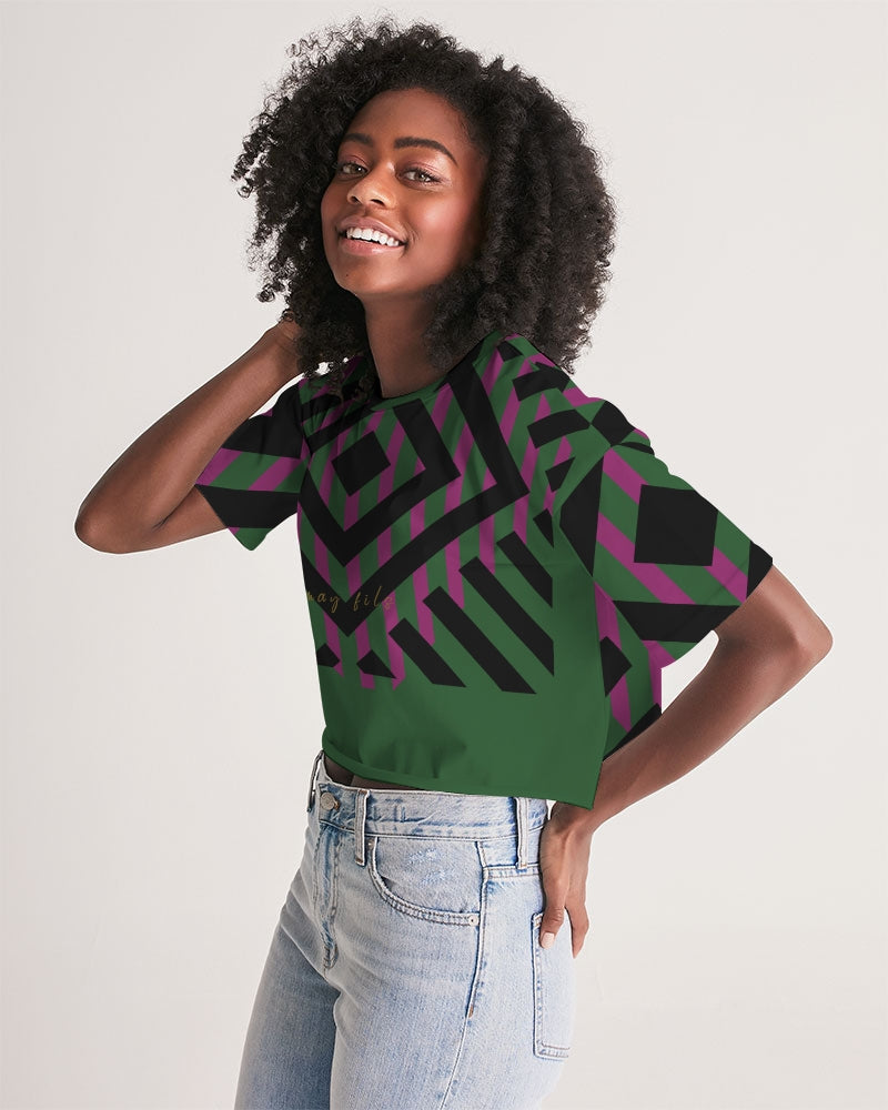 Green Women's Lounge Cropped Tee