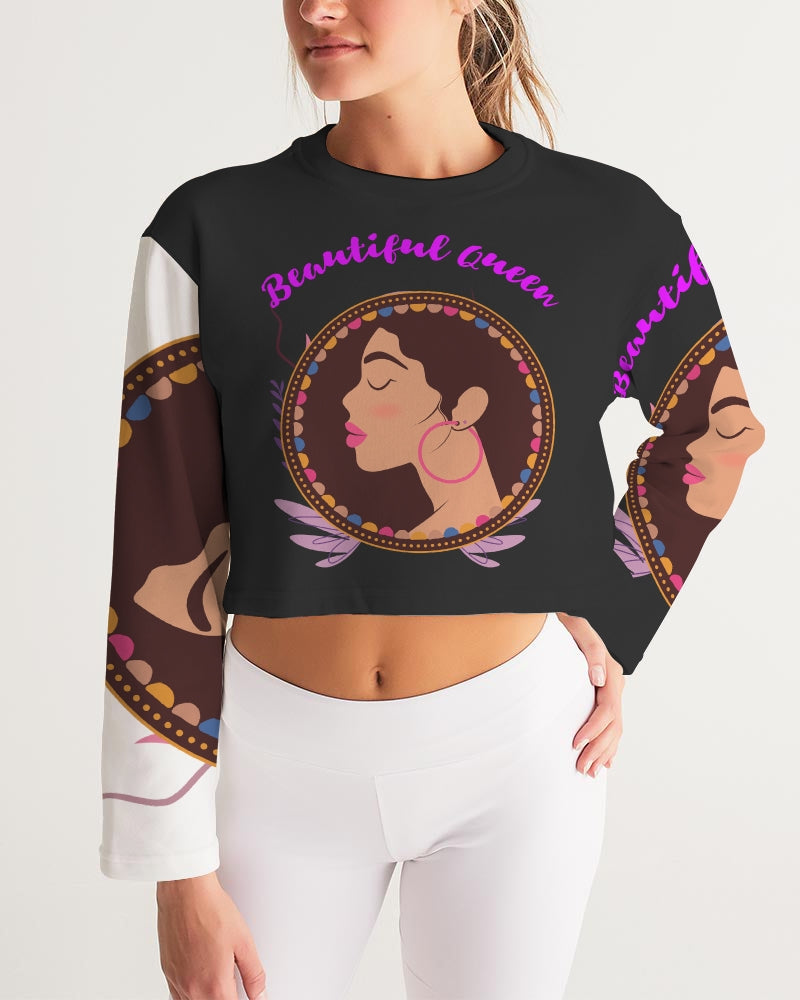 Black Beautiful queen Women's Cropped Sweatshirt