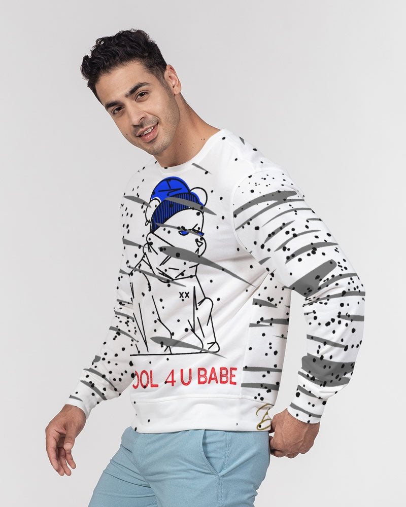 👕2 cool 4 U babe Men's Classic French Terry Crewneck Pullover