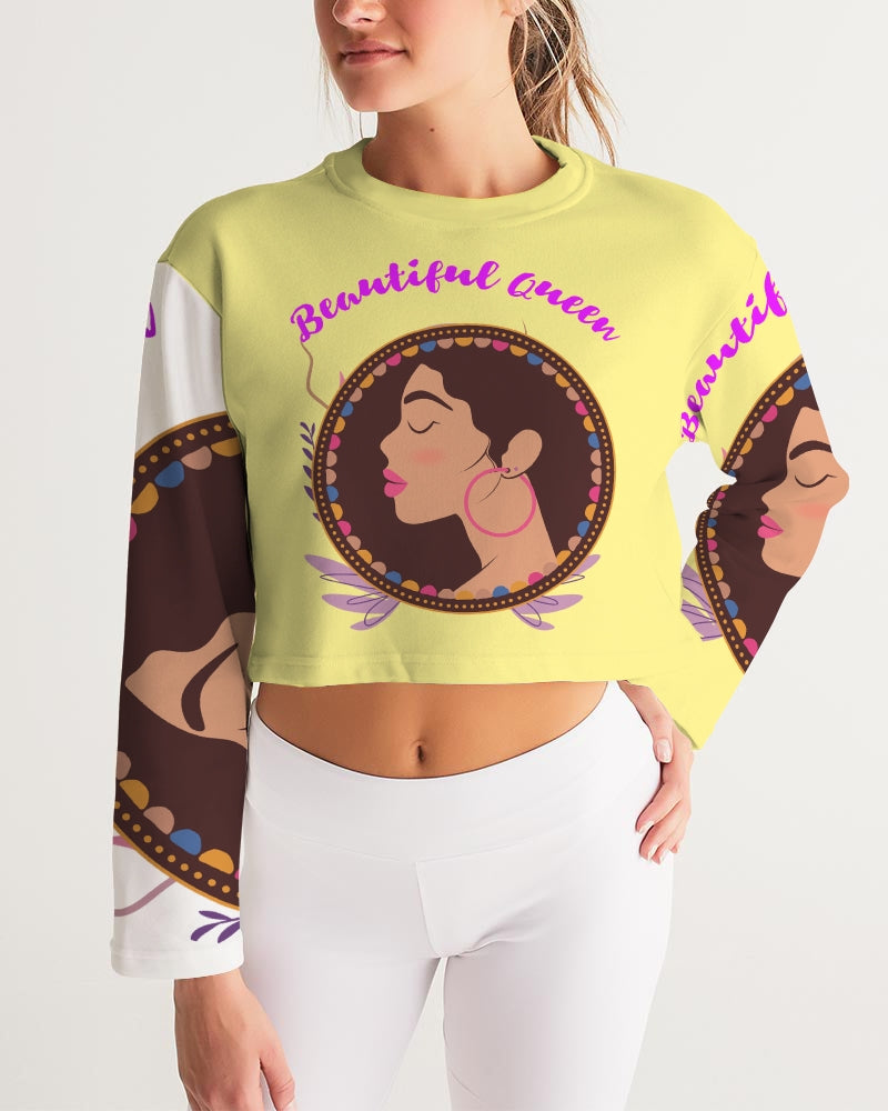 Beautiful queen Women's Cropped Sweatshirt