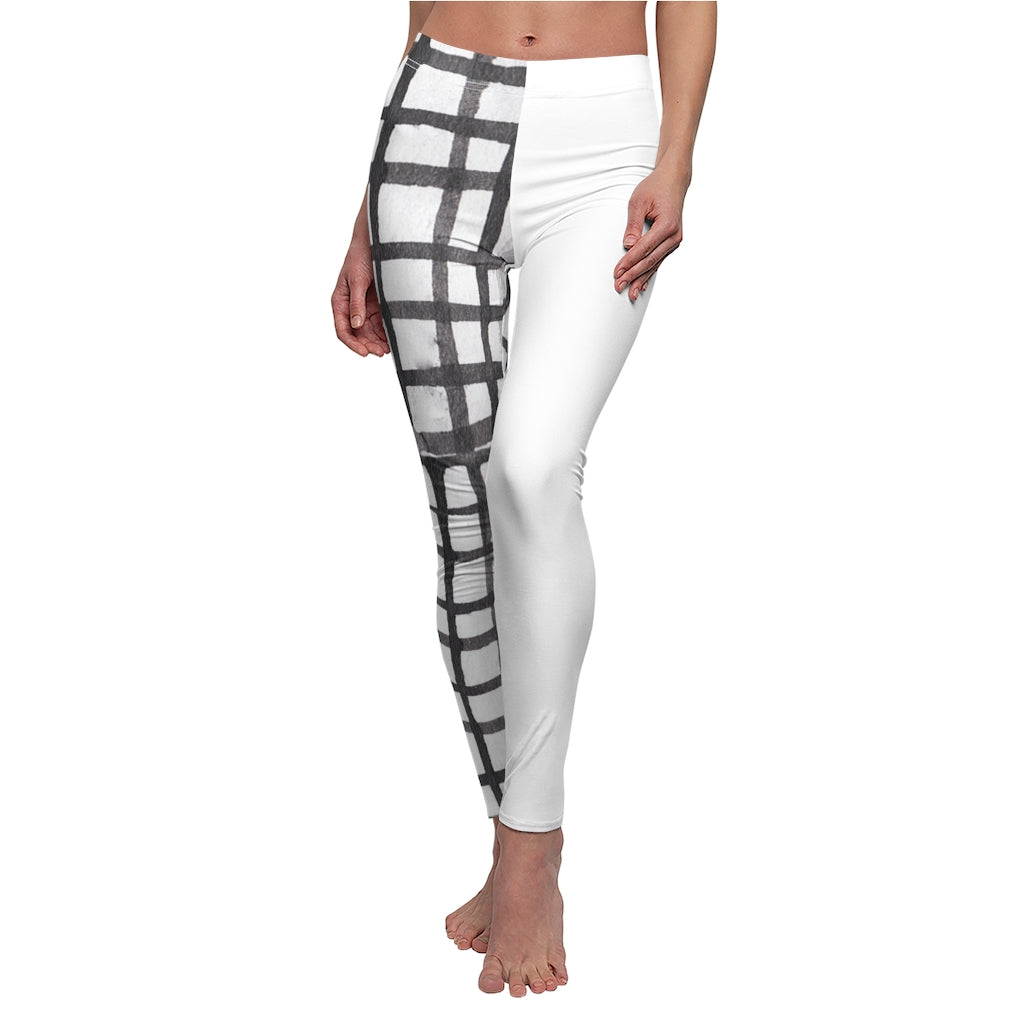 White Cut & Sew Casual Leggings