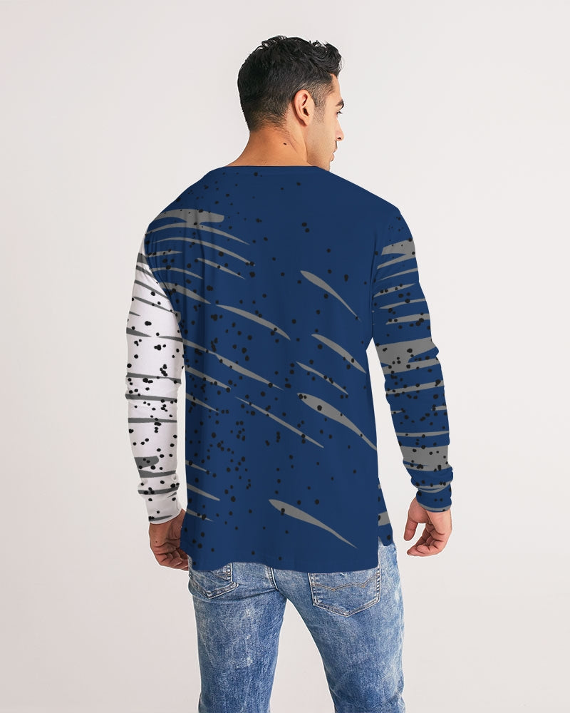 Blue White Men's Long Sleeve Tee