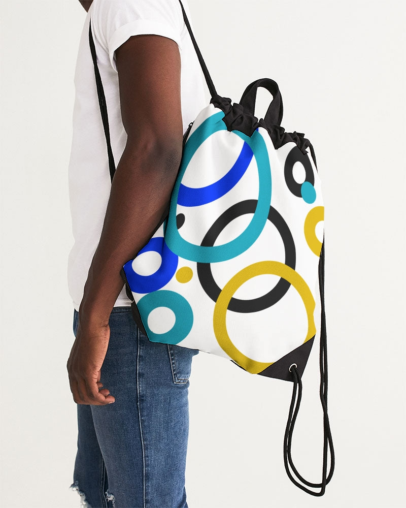 Color blocking Canvas Drawstring Bag