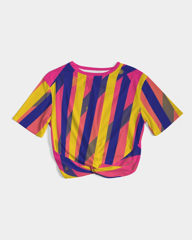 Pop art Women's Twist-Front Cropped Tee