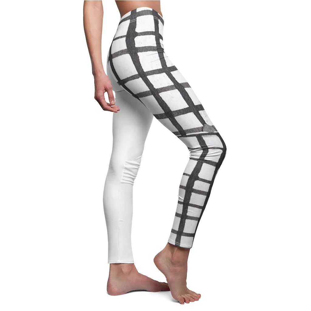 White Cut & Sew Casual Leggings