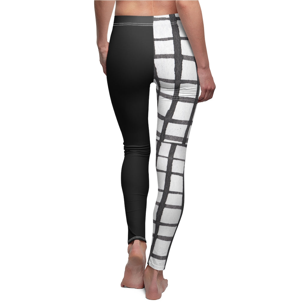 Black Cut & Sew Casual Leggings