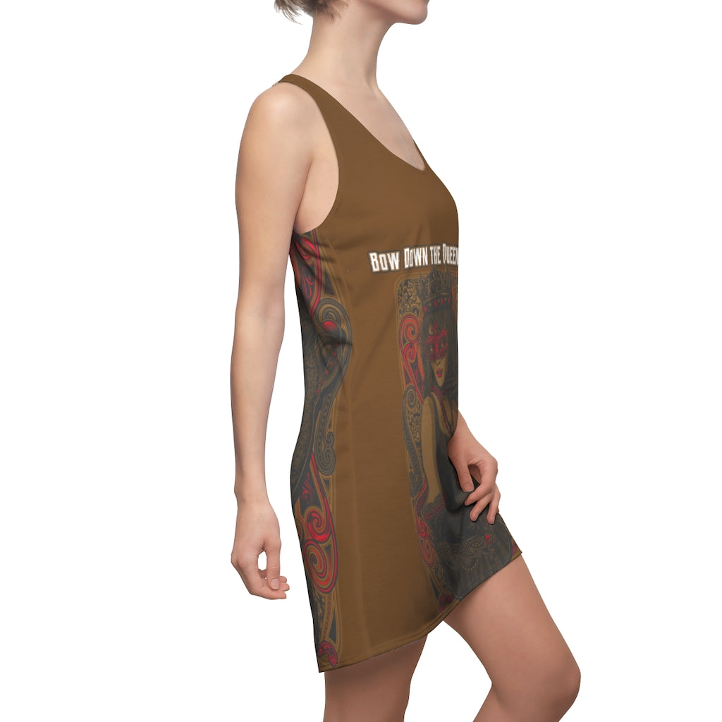 Brown Racerback Dress Bow Down The Queen is Here