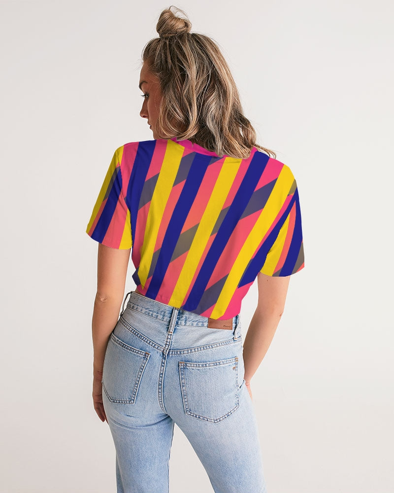 Pop art Women's Twist-Front Cropped Tee