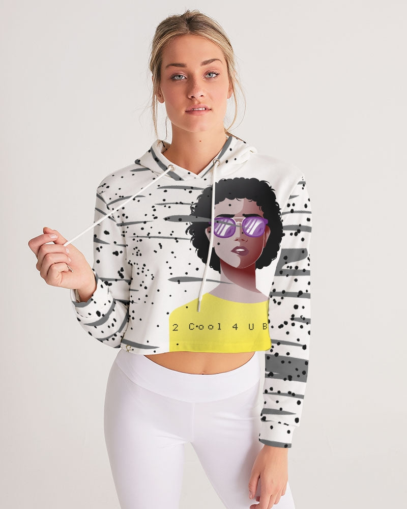 👕2 cool 4 U babe Women's Cropped Hoodie