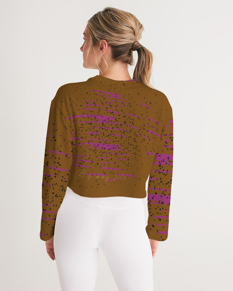 Brown 1 Women's Cropped Sweatshirt