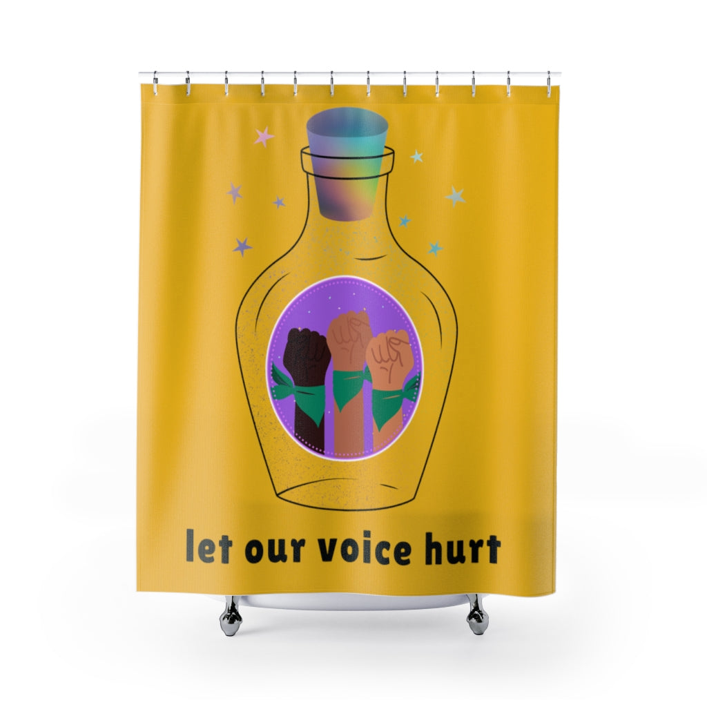 Shower Curtains Let our voice hurt