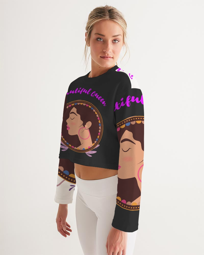 Black Beautiful queen Women's Cropped Sweatshirt