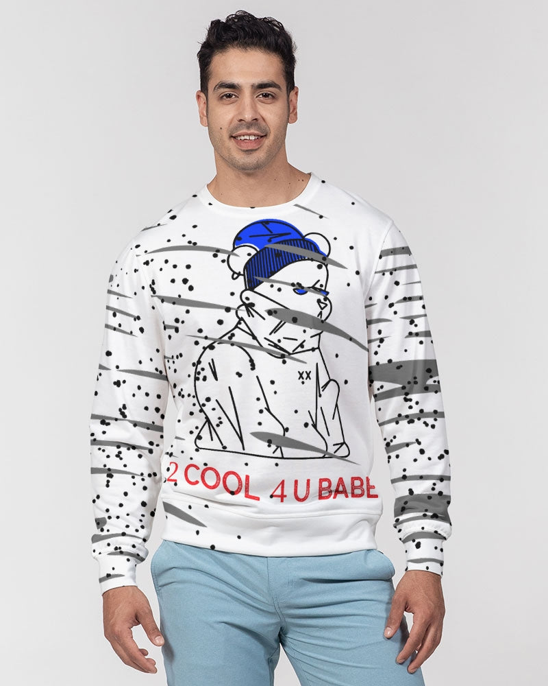 👕2 cool 4 U babe Men's Classic French Terry Crewneck Pullover