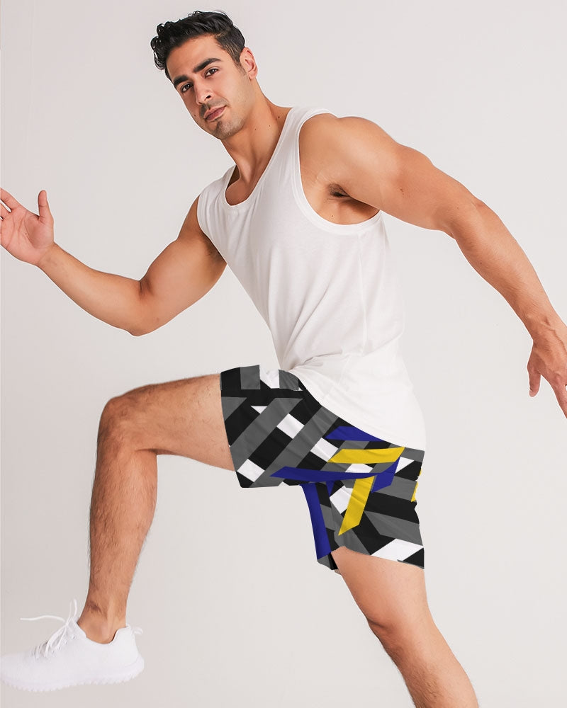 Black and white Men's Jogger Shorts