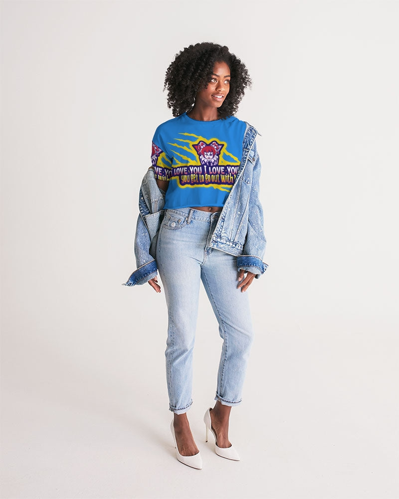 Blue Love Women's Lounge Cropped Tee