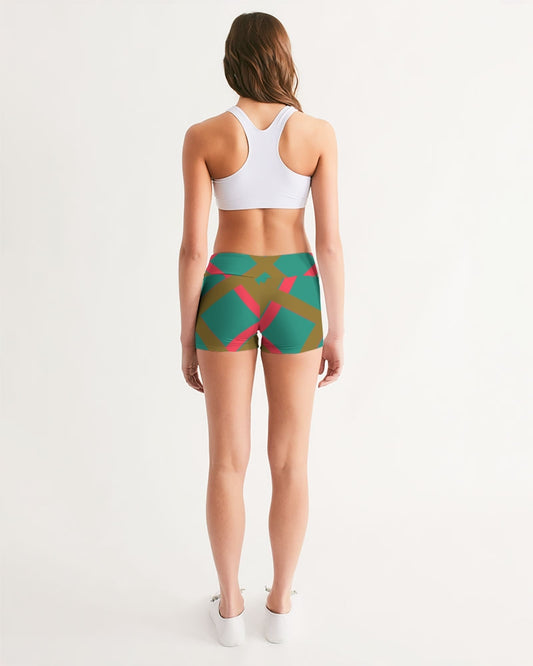 Color art Women's Mid-Rise Yoga Shorts
