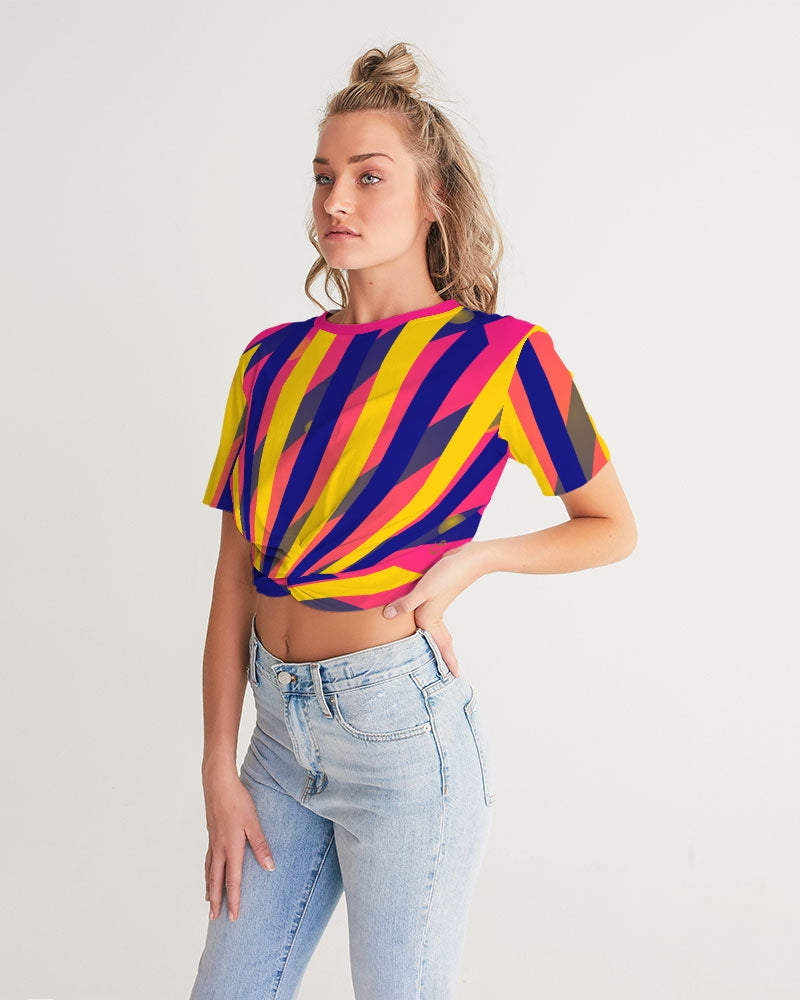 Pop art Women's Twist-Front Cropped Tee