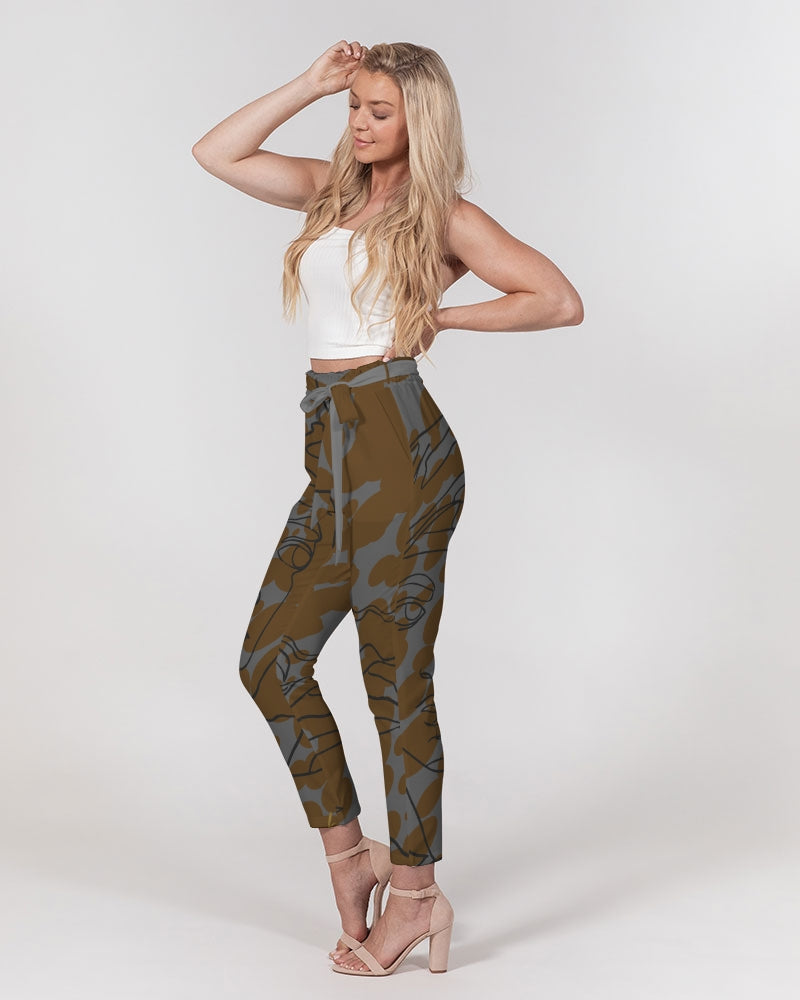 Art face Women's Belted Tapered Pants