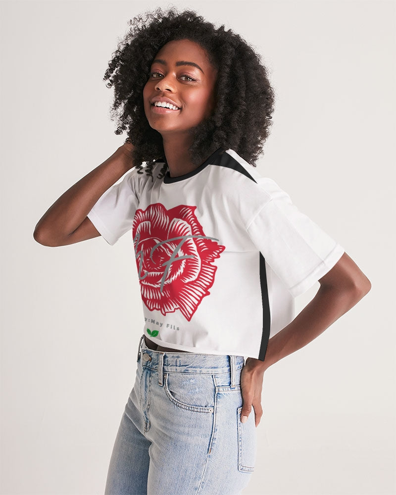 MF Logo Red Women's Lounge Cropped Tee