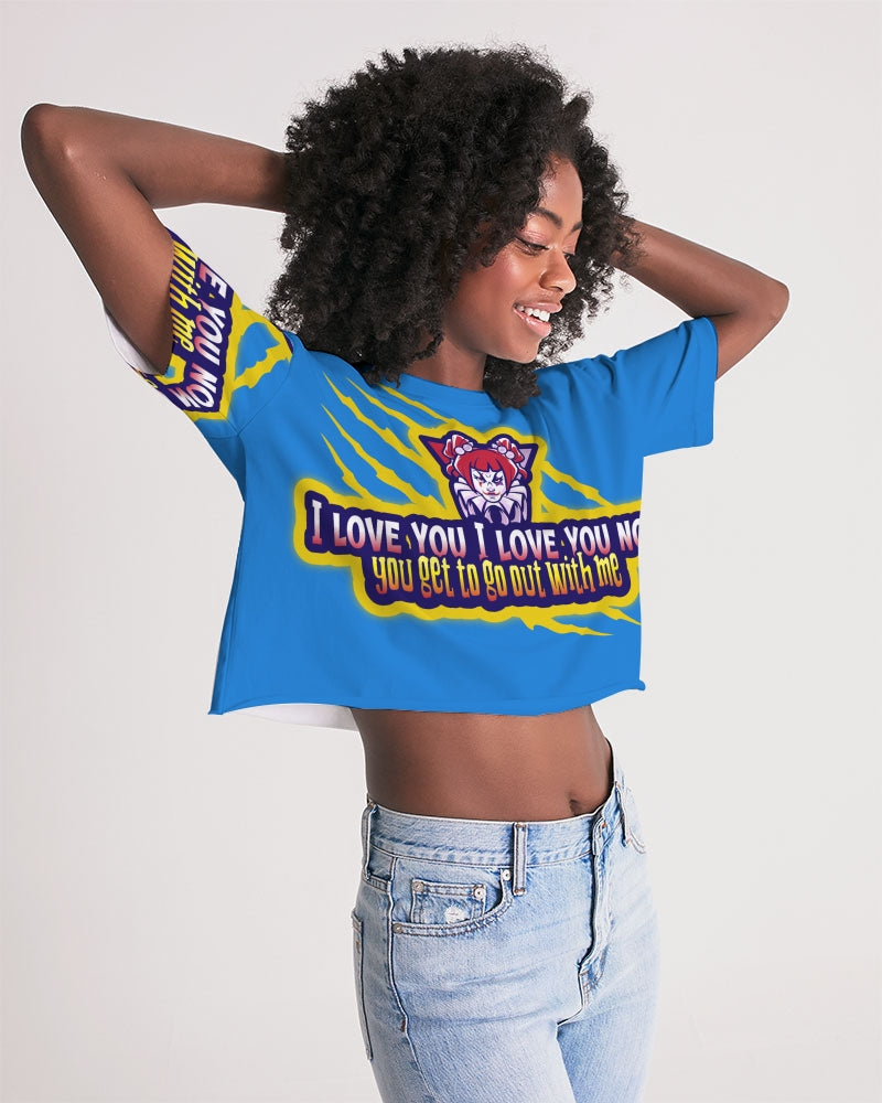 Blue Love Women's Lounge Cropped Tee