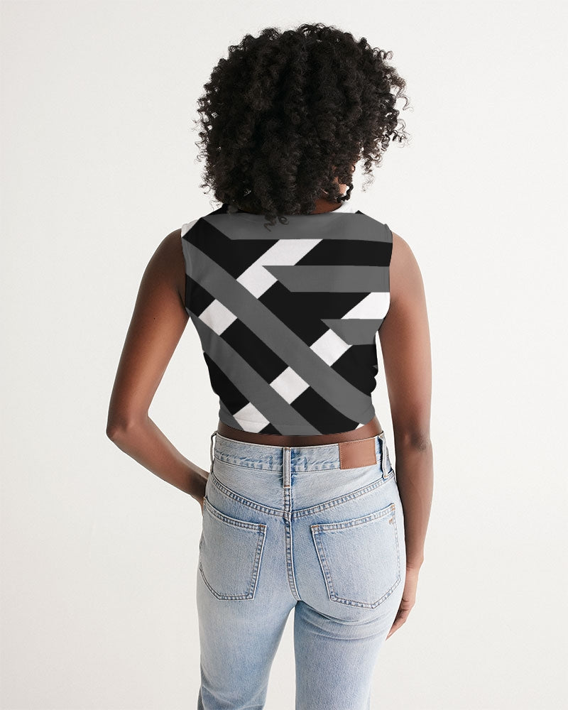 Black and white Women's Twist-Front Tank