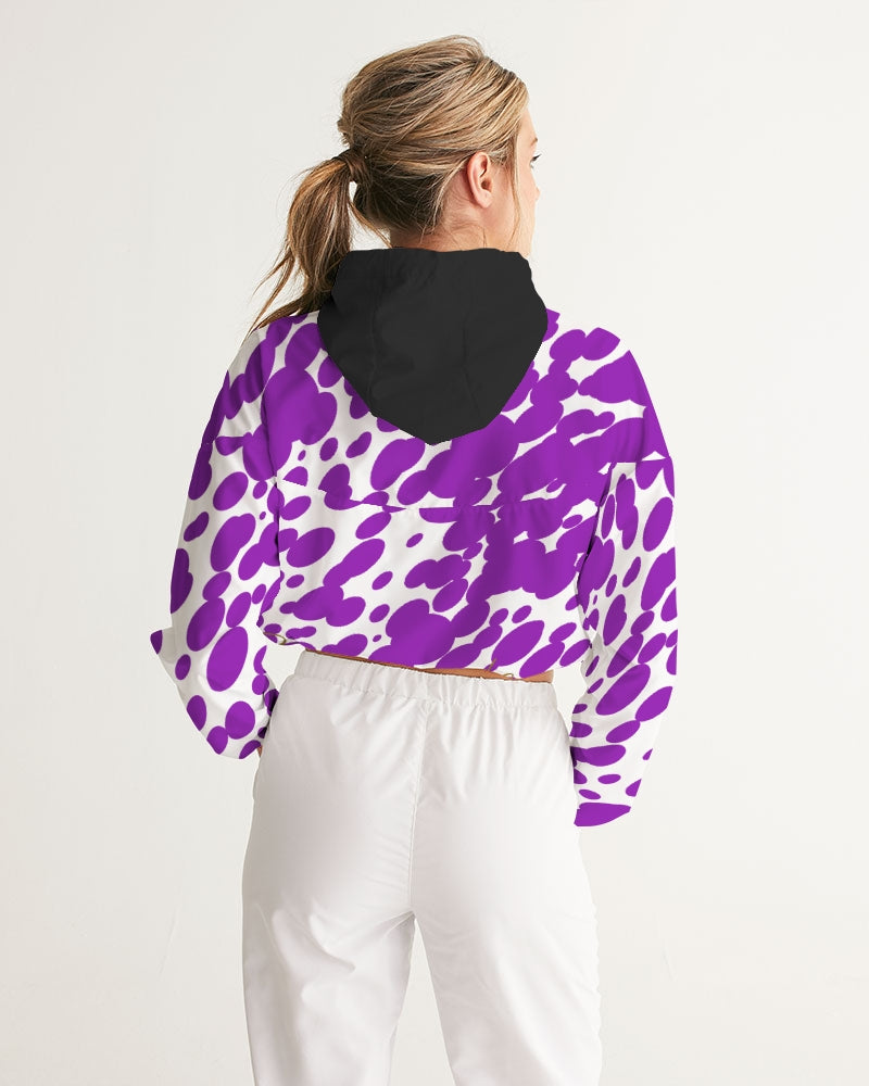 Eye and lip 3 Women's Cropped Windbreaker