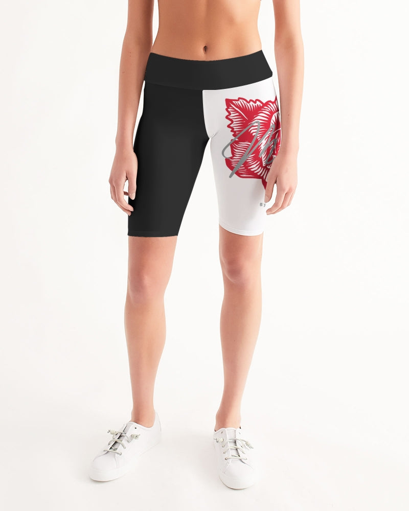 MF Logo Red Women's Mid-Rise Bike Shorts