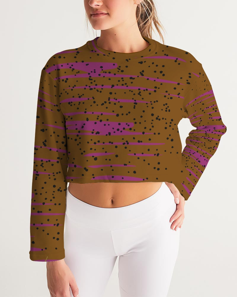 Brown 1 Women's Cropped Sweatshirt