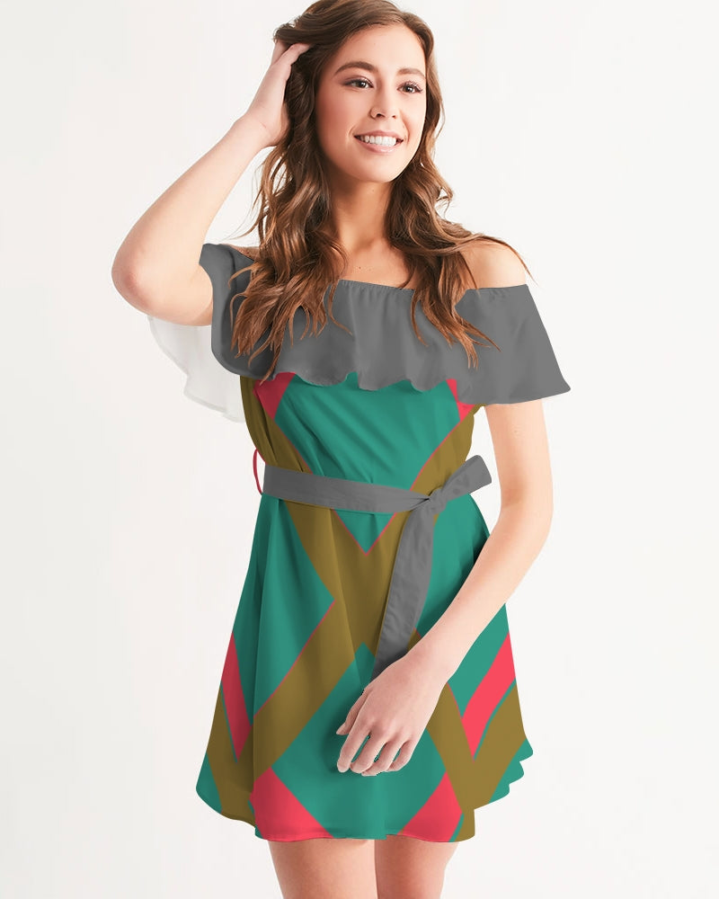 Color art Women's Off-Shoulder Dress