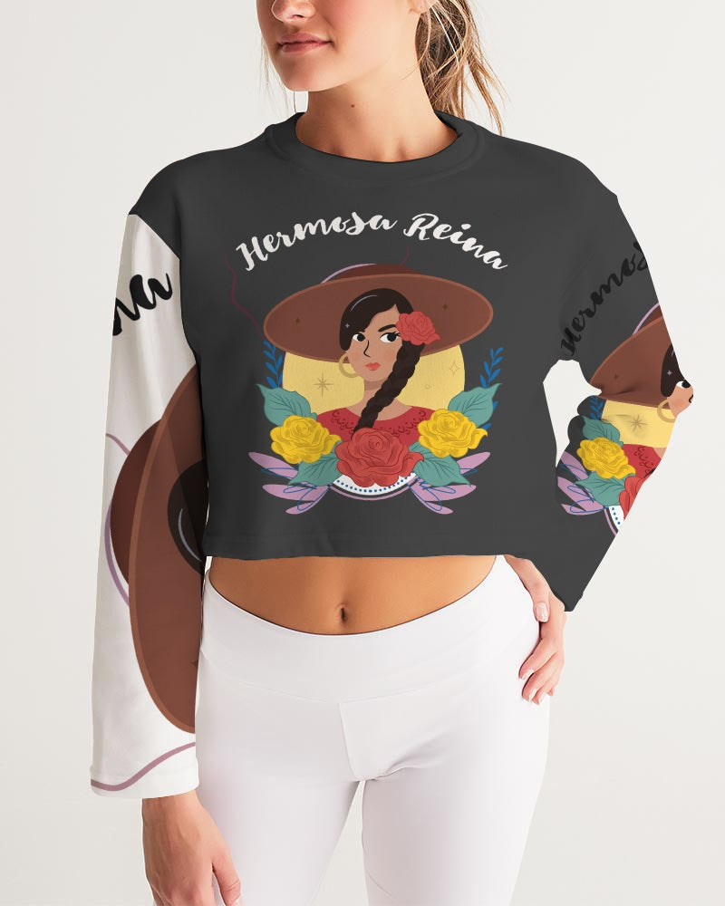 Black Hermosa Reina Women's Cropped Sweatshirt