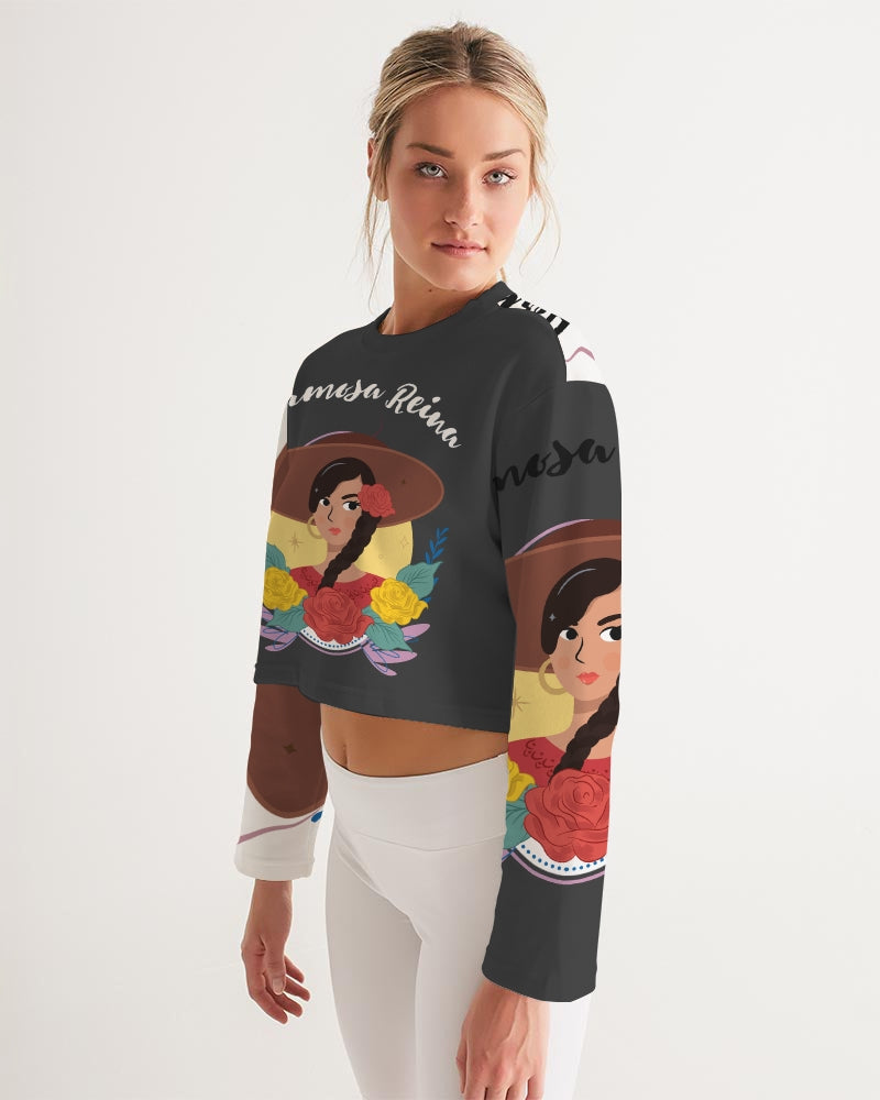 Black Hermosa Reina Women's Cropped Sweatshirt