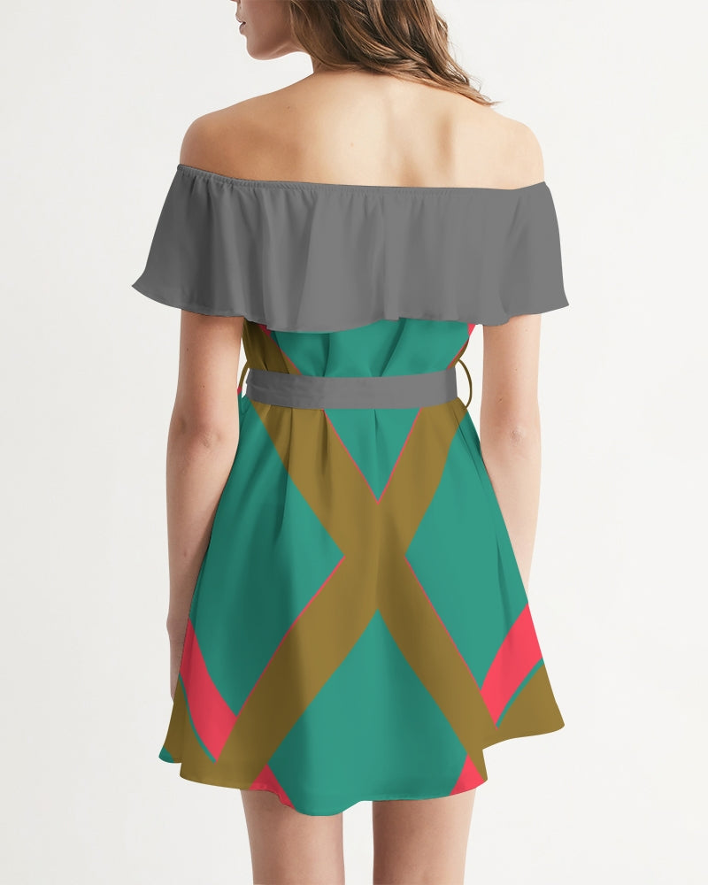 Color art Women's Off-Shoulder Dress