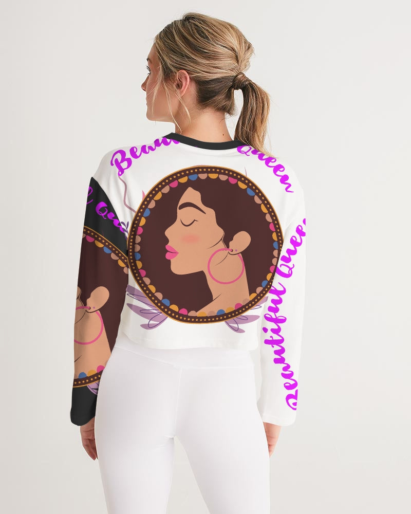 Black Beautiful queen Women's Cropped Sweatshirt