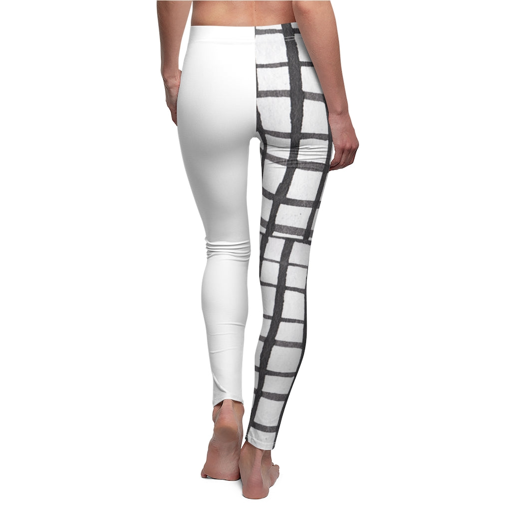 White Cut & Sew Casual Leggings