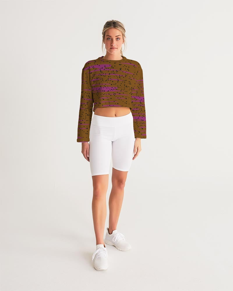 Brown 1 Women's Cropped Sweatshirt