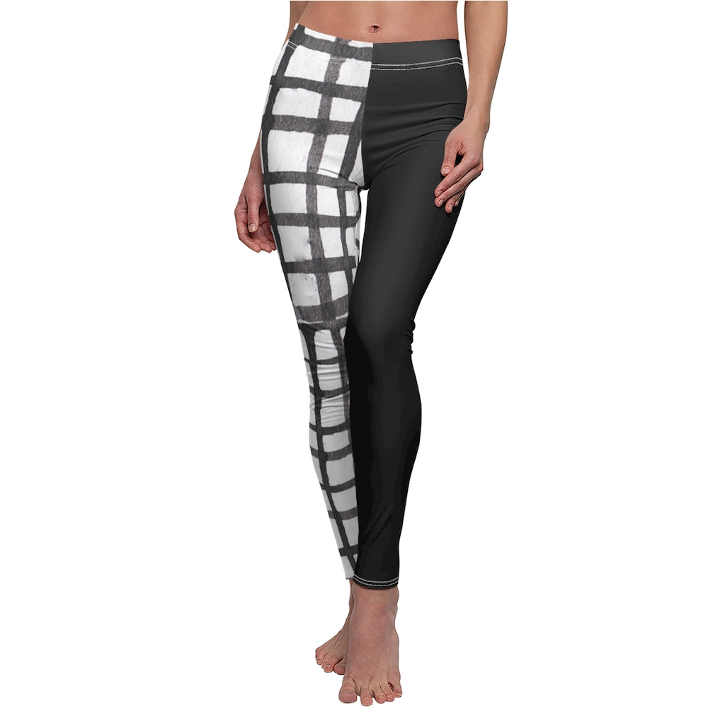 Black Cut & Sew Casual Leggings