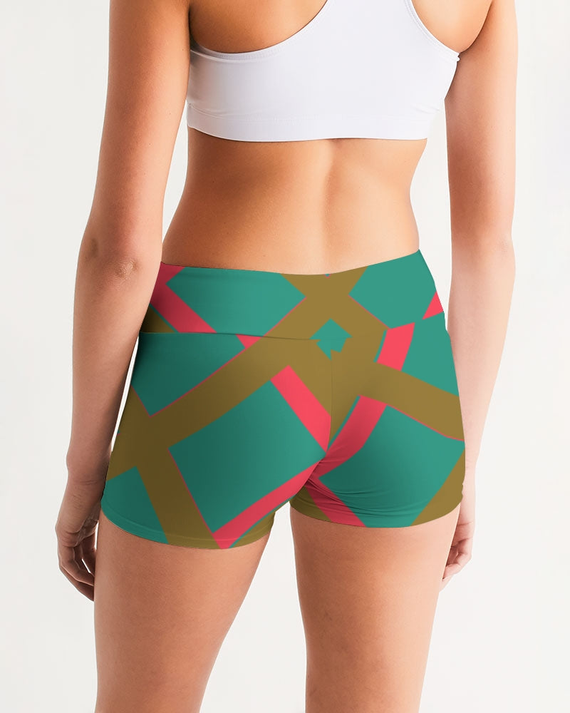 Color art Women's Mid-Rise Yoga Shorts