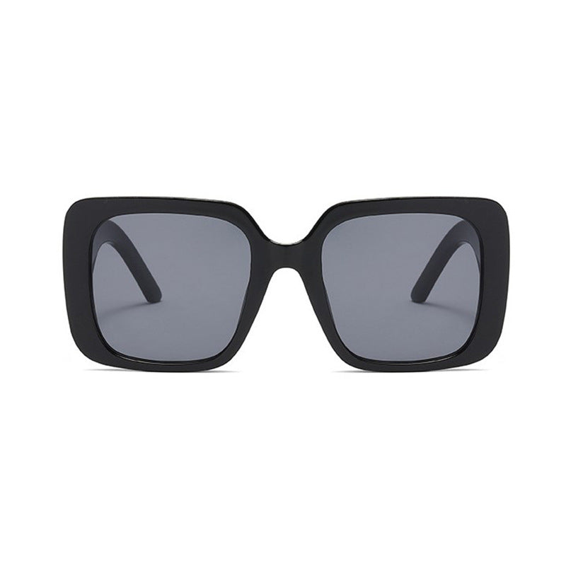 Large Multicolor Square Plain Retro Sunglasses