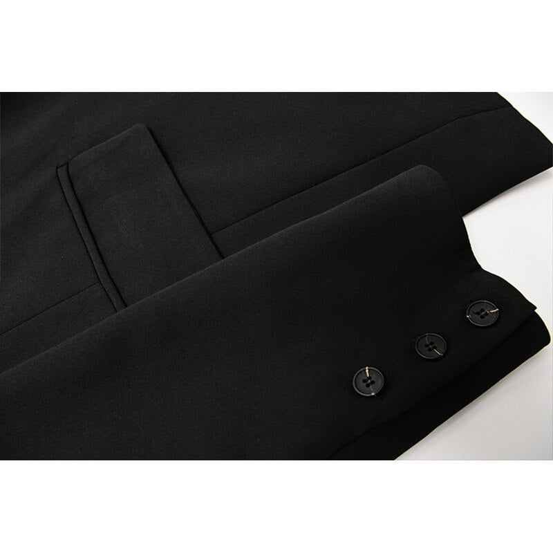 👚Black Long Sleeve Suit Coats Jacket With Waist Bag