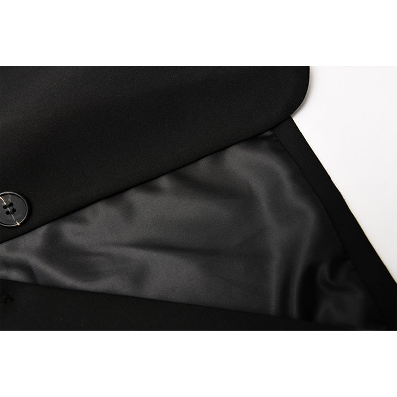 👚Black Long Sleeve Suit Coats Jacket With Waist Bag