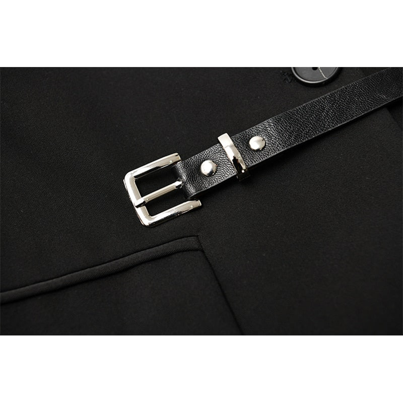 👚Black Long Sleeve Suit Coats Jacket With Waist Bag